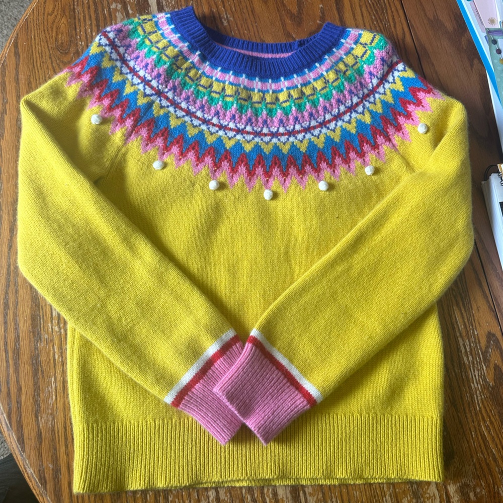 Boden KIDS' FUN FAIR ISLE JUMPER IN SWEETCORN YELLOW FAIR ISLE - Size 13/14Y